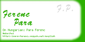 ferenc para business card